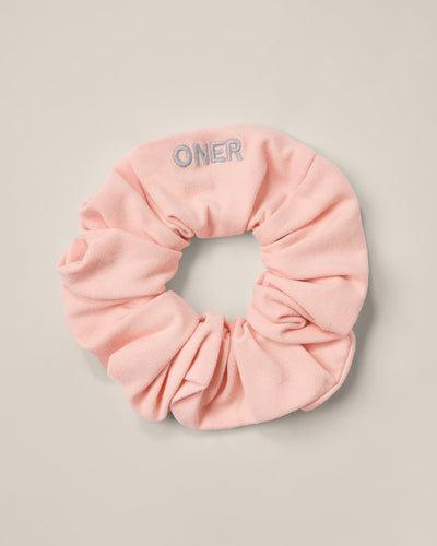 SoftMotion™ Scrunchie with Gray Logo | Peach Orange