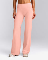 SoftMotion™ Straight Leg Pants with Gray Logo | Peach Orange