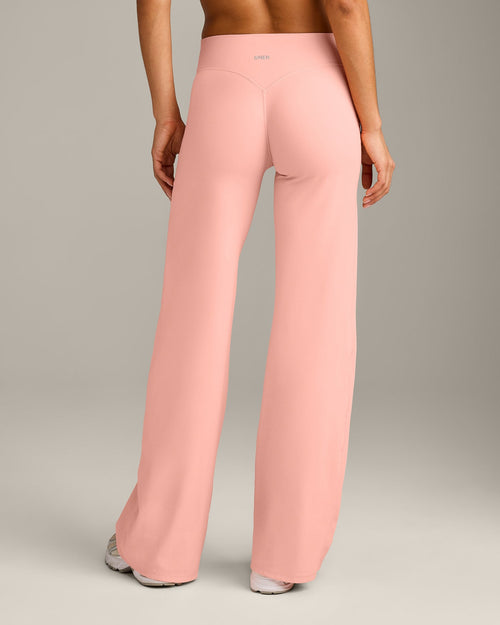 SoftMotion™ Straight Leg Pants with Gray Logo | Peach Orange