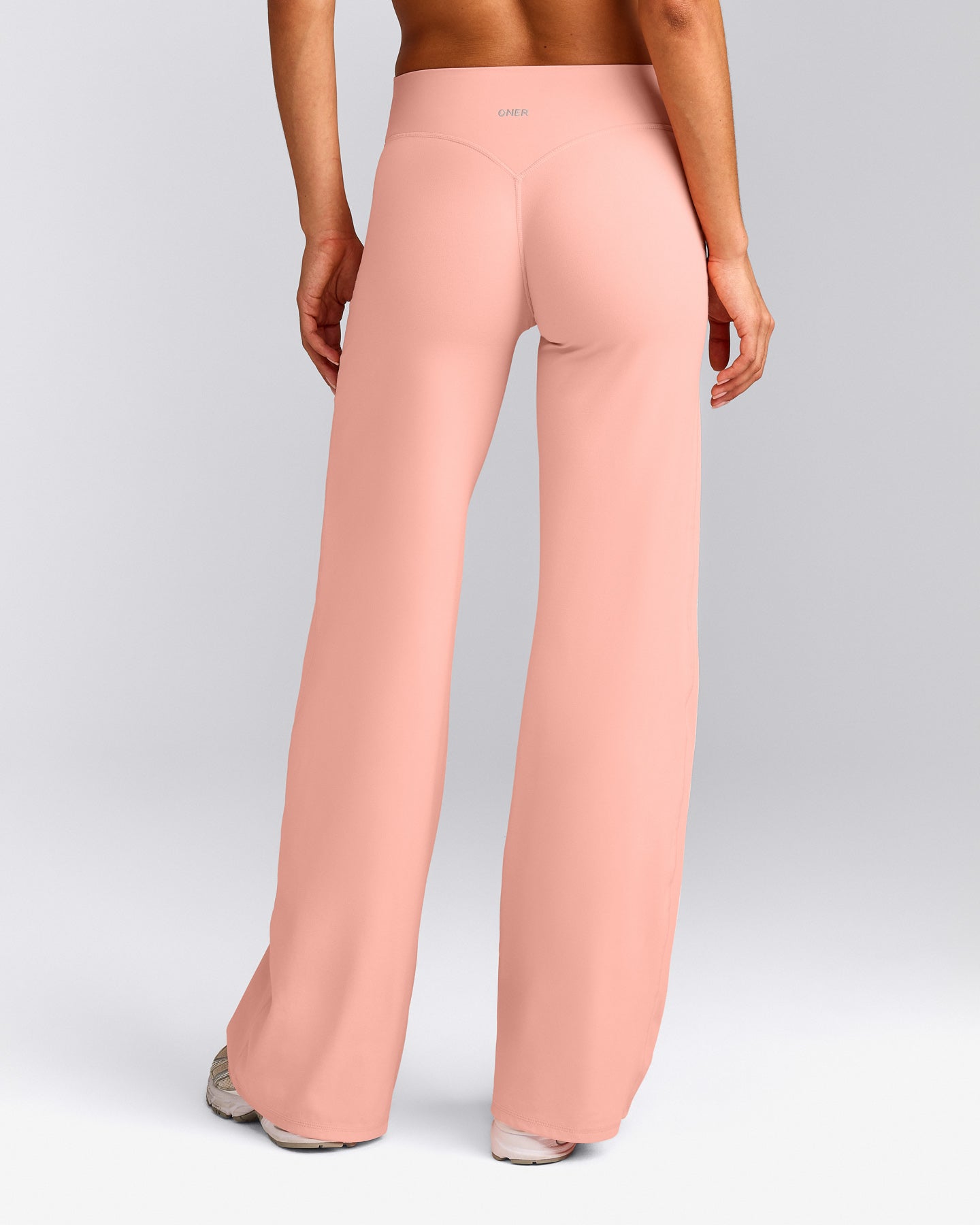 SoftMotion™ Straight Leg Pants with Gray Logo | Peach Orange
