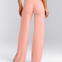 SoftMotion™ Straight Leg Pants with Gray Logo | Peach Orange