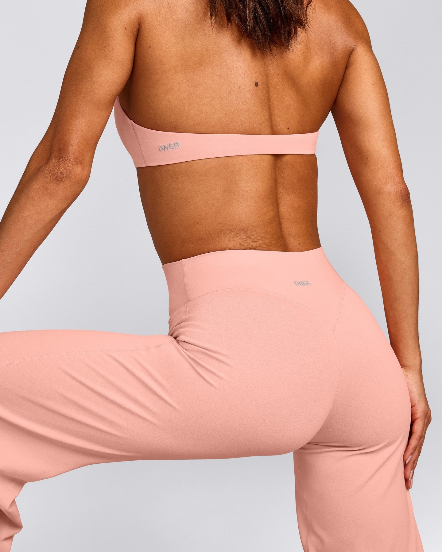 SoftMotion™ Straight Leg Pants with Gray Logo | Peach Orange