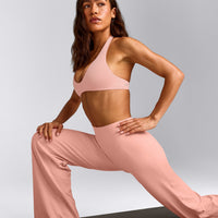 SoftMotion™ Straight Leg Pants with Gray Logo | Peach Orange