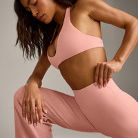 SoftMotion™ Straight Leg Pants with Gray Logo | Peach Orange
