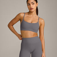 SoftMotion™ Strappy Sports Bra with Gray Logo | Ash Gray