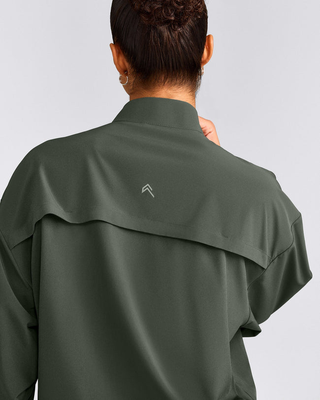 AirMove™ Jacket with Reflective Logo | Dark Khaki