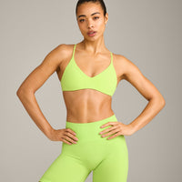 EasyLift™ Ultra Minimal Bralette with Gray Logo | Citrus Green