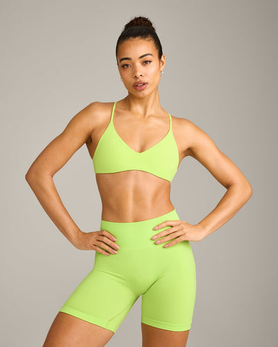 EasyLift™ Ultra Minimal Bralette with Gray Logo | Citrus Green