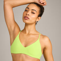 EasyLift™ Ultra Minimal Bralette with Gray Logo | Citrus Green