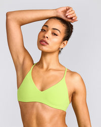 EasyLift™ Ultra Minimal Bralette with Gray Logo | Citrus Green