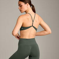 EasyLift™ Ultra Minimal Bralette with Gray Logo | Dark Khaki