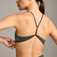 EasyLift™ Ultra Minimal Bralette with Gray Logo | Dark Khaki