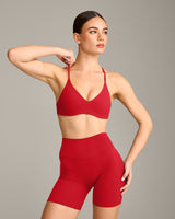 EasyLift™ Ultra Minimal Bralette with Gray Logo | Fiery Red