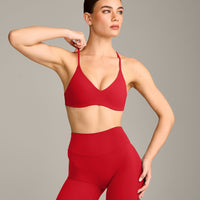 EasyLift™ Ultra Minimal Bralette with Gray Logo | Fiery Red
