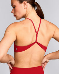 EasyLift™ Ultra Minimal Bralette with Gray Logo | Fiery Red