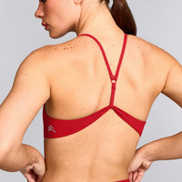EasyLift™ Ultra Minimal Bralette with Gray Logo | Fiery Red