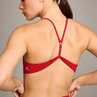 EasyLift™ Ultra Minimal Bralette with Gray Logo | Fiery Red