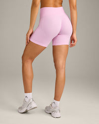 EffortlessLift™ Seamless Shorts with Gray Logo | Chalk Pink