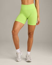 EffortlessLift™ Seamless Shorts with Gray Logo | Citrus Green