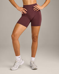 EffortlessLift™ Seamless Shorts with Gray Logo | Velvet Mocha