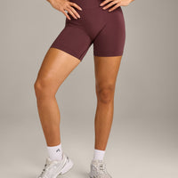 EffortlessLift™ Seamless Shorts with Gray Logo | Velvet Mocha