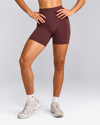 EffortlessLift™ Seamless Shorts with Gray Logo | Velvet Mocha
