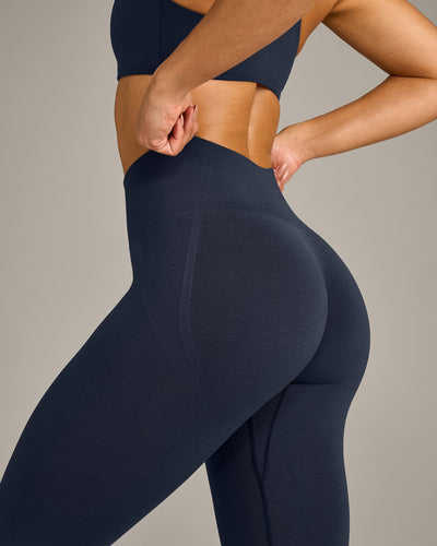 EffortlessLift™ Seamless Leggings with Gray Logo | True Blue