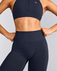 EffortlessLift™ Seamless Leggings with Gray Logo | True Blue