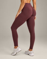 EffortlessLift™ Seamless Leggings with Gray Logo | Velvet Mocha