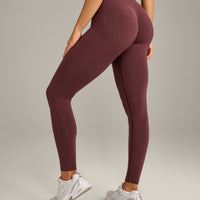 EffortlessLift™ Seamless Leggings with Gray Logo | Velvet Mocha
