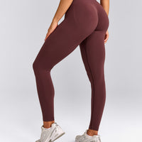 EffortlessLift™ Seamless Leggings with Gray Logo | Velvet Mocha