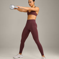 EffortlessLift™ Seamless Leggings with Gray Logo | Velvet Mocha