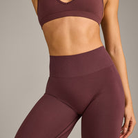 EffortlessLift™ Seamless Leggings with Gray Logo | Velvet Mocha