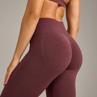EffortlessLift™ Seamless Leggings with Gray Logo | Velvet Mocha