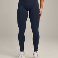 EffortlessLift™ Seamless Mid Rise Leggings with Gray Logo | True Blue