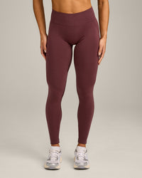 EffortlessLift™ Seamless Mid Rise Leggings with Gray Logo | Velvet Mocha