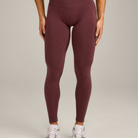 EffortlessLift™ Seamless Mid Rise Leggings with Gray Logo | Velvet Mocha