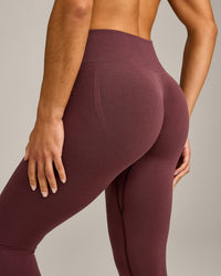 EffortlessLift™ Seamless Mid Rise Leggings with Gray Logo | Velvet Mocha
