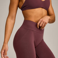 EffortlessLift™ Seamless Mid Rise Leggings with Gray Logo | Velvet Mocha