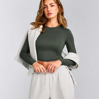 Mellow™ Motion Crew Neck Long Sleeve Mid Top | Dark Khaki