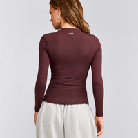 Mellow™ Motion Crew Neck Long Sleeve Top | Light Velvet Mocha