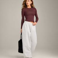 Mellow™ Motion Crew Neck Long Sleeve Top | Light Velvet Mocha