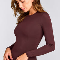Mellow™ Motion Crew Neck Long Sleeve Top | Light Velvet Mocha