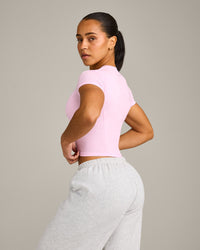 Mellow™ Motion Crew Neck Mid Top | Chalk Pink
