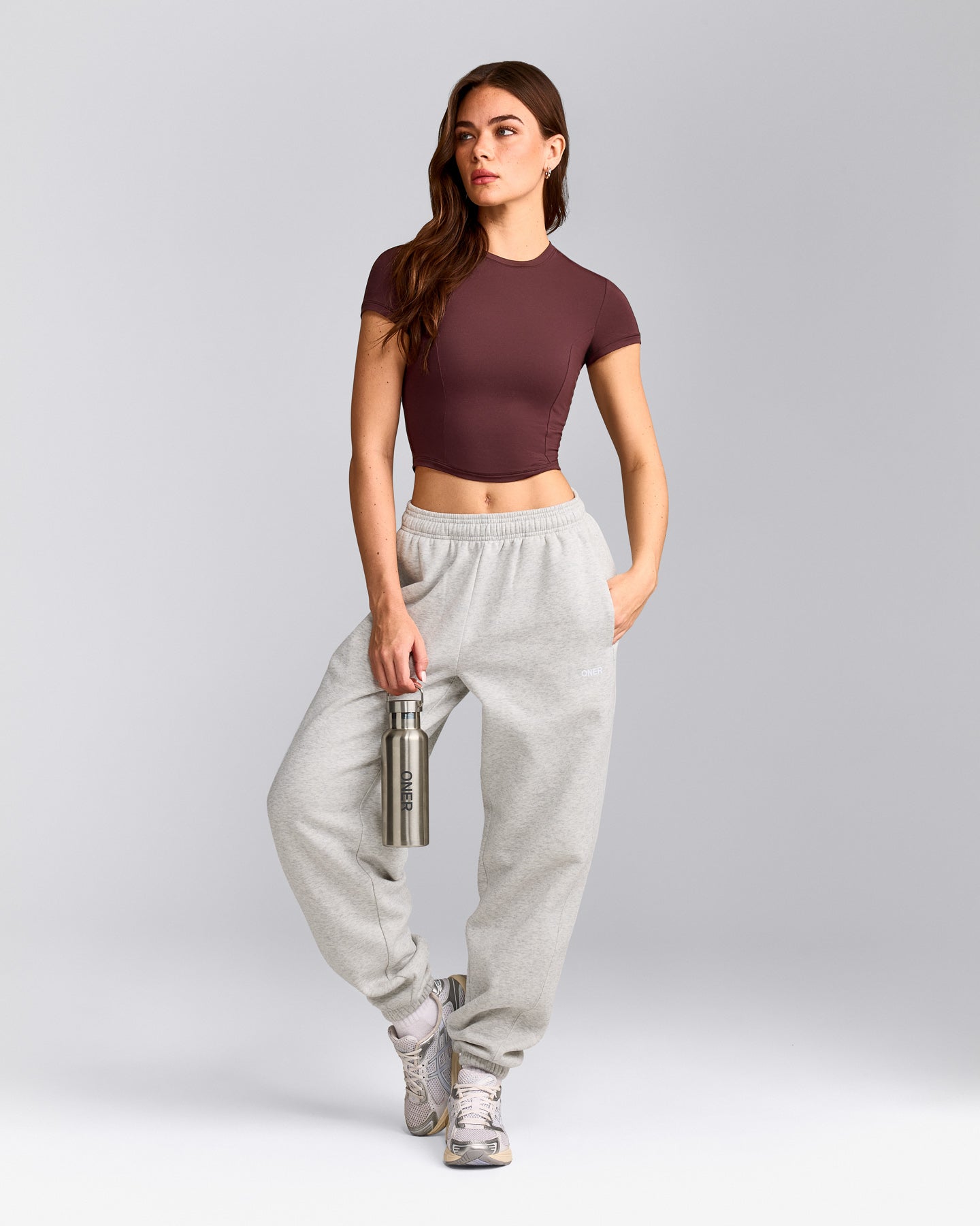 Mellow™ Motion Crew Neck Mid Top | Light Velvet Mocha