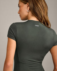 Mellow™ Motion Crew Neck Top | Dark Khaki