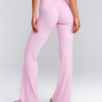 SoftMotion™ Flared Pants with Gray Logo | Chalk Pink