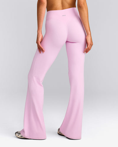 SoftMotion™ Flared Pants with Gray Logo | Chalk Pink