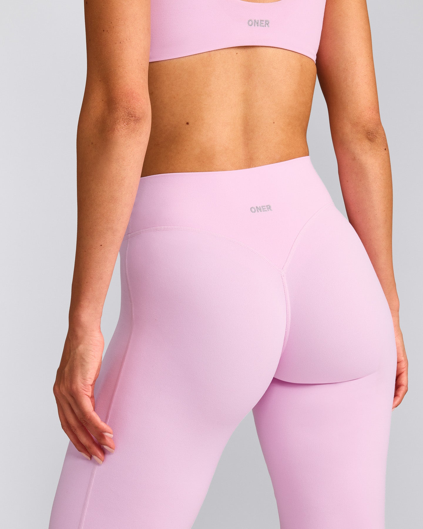 SoftMotion™ Flared Pants with Gray Logo | Chalk Pink
