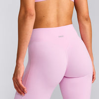 SoftMotion™ Flared Pants with Gray Logo | Chalk Pink